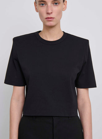 Crop Shoulder Pad T-Shirt