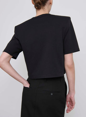 Crop Shoulder Pad T-Shirt