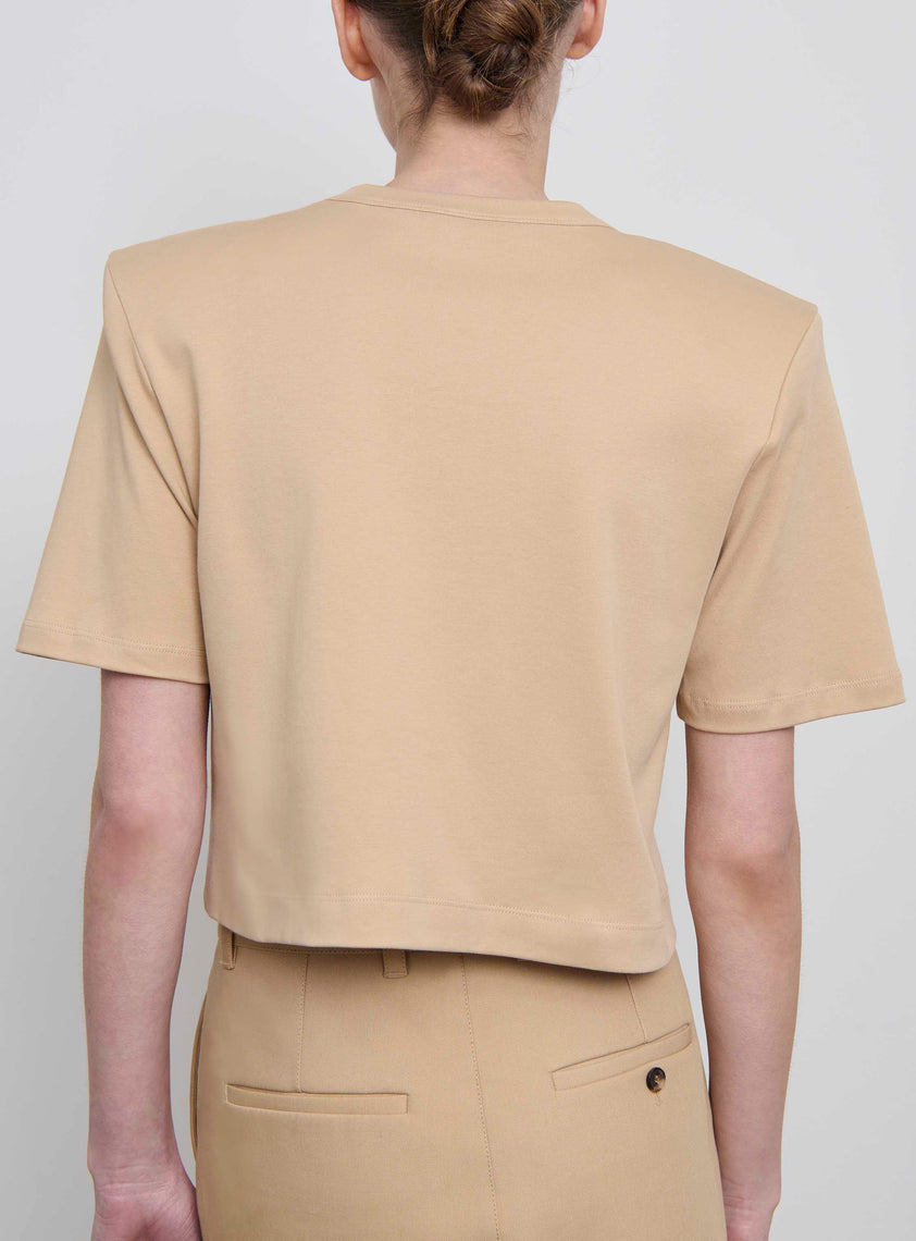 Crop Shoulder Pad T-Shirt