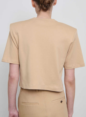Crop Shoulder Pad T-Shirt