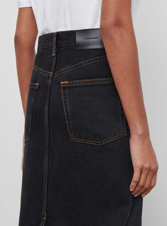 Denim Column Skirt