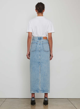 Denim Column Skirt