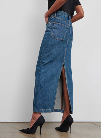 Denim Column Skirt