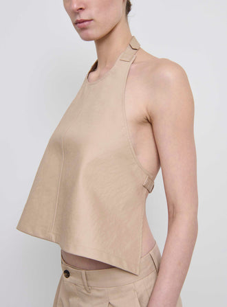 Drill Backless Halter Top