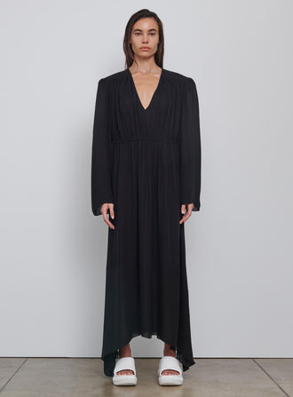 Gathered V-Neck Dress