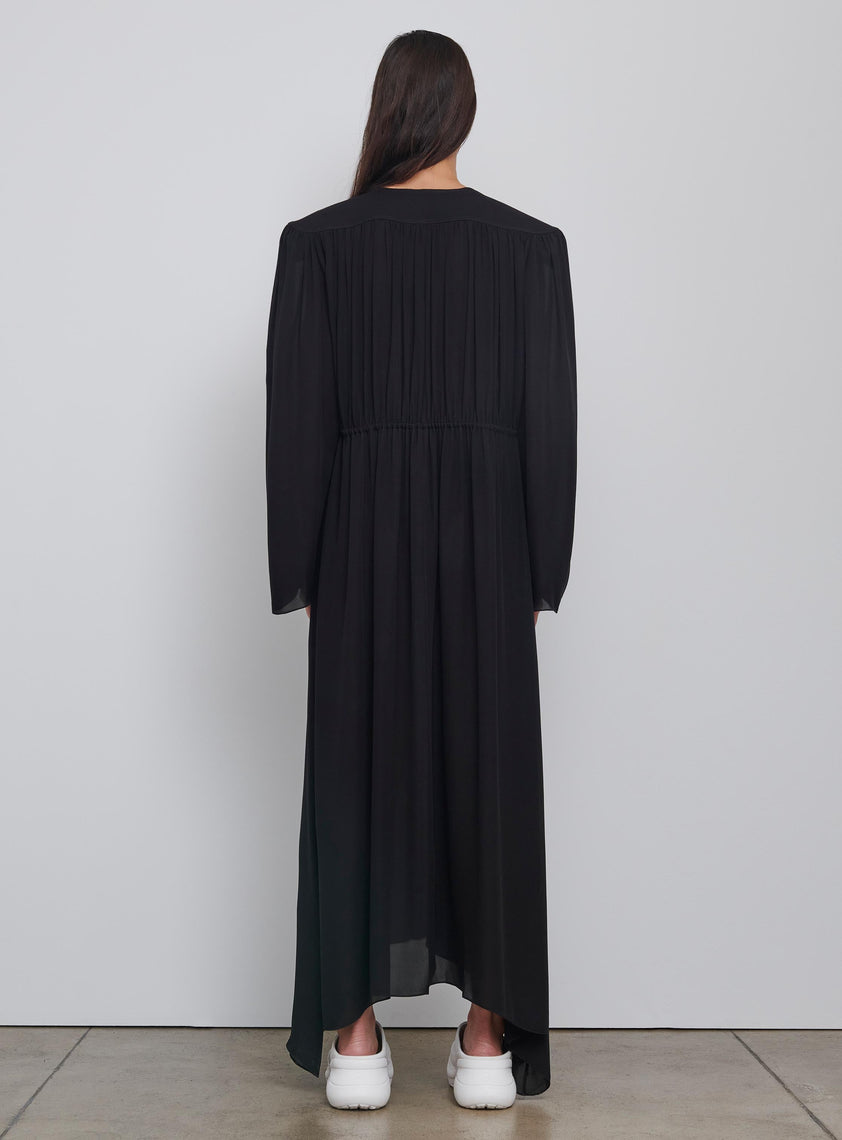 Gathered V-Neck Dress