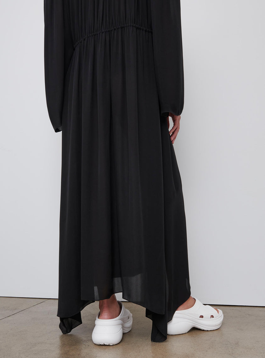 Gathered V-Neck Dress