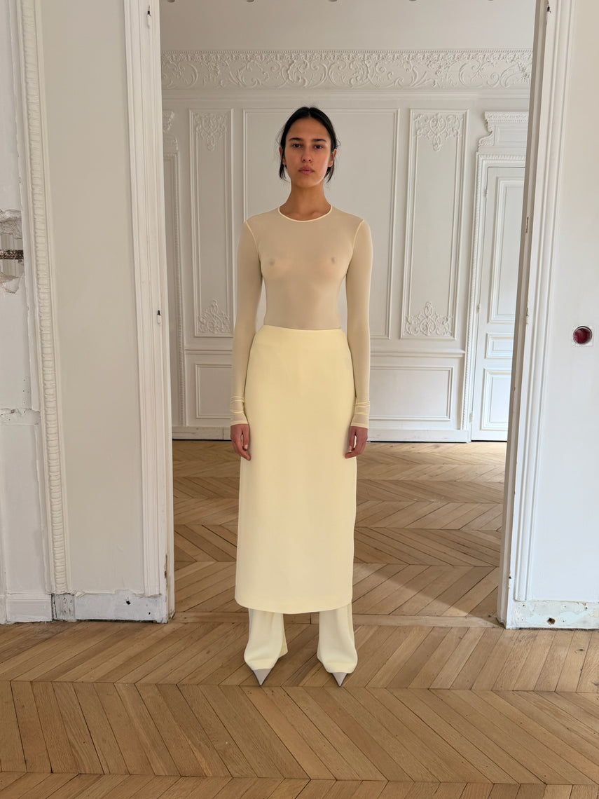 Crepe Column Skirt
