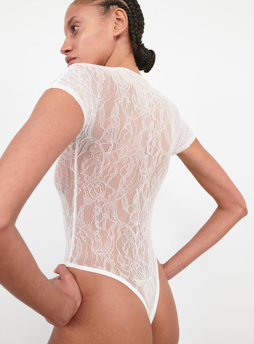 Lace Cap Sleeve Bodysuit