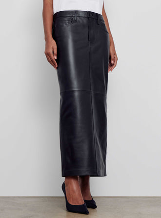 Leather Column Skirt
