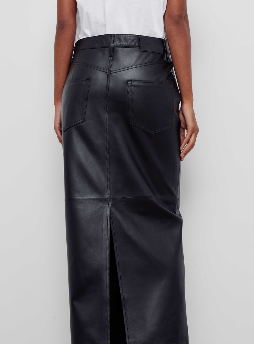 Leather Column Skirt