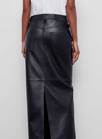 Leather Column Skirt