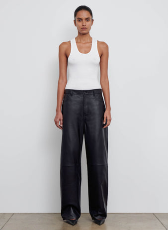 Leather Low Rise Pant