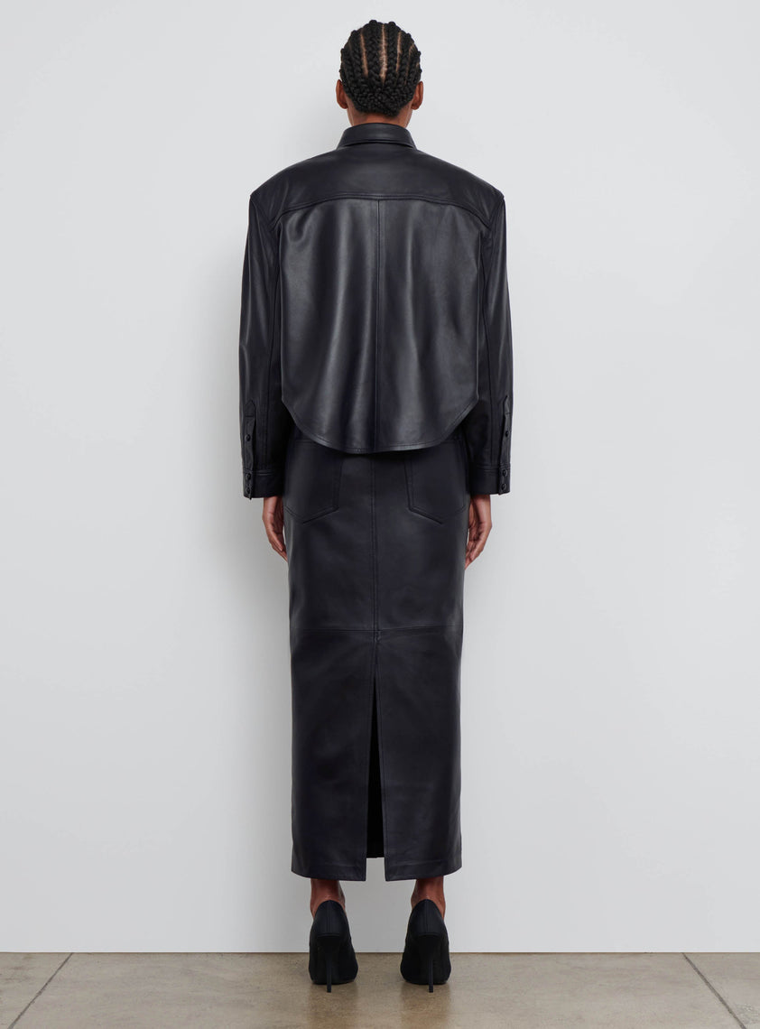 Leather Shirt Jacket