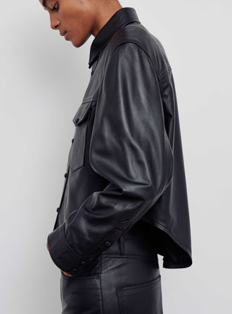 Leather Shirt Jacket