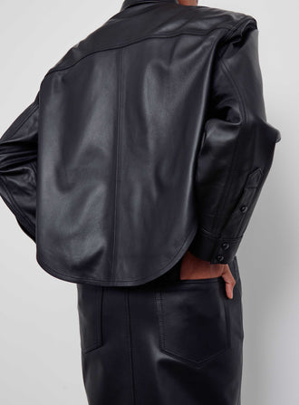 Leather Shirt Jacket