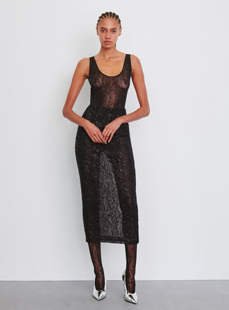 Metallic Lace Skirt