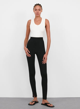 Opaque Front Zip Legging