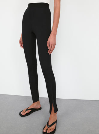 Opaque Front Zip Legging