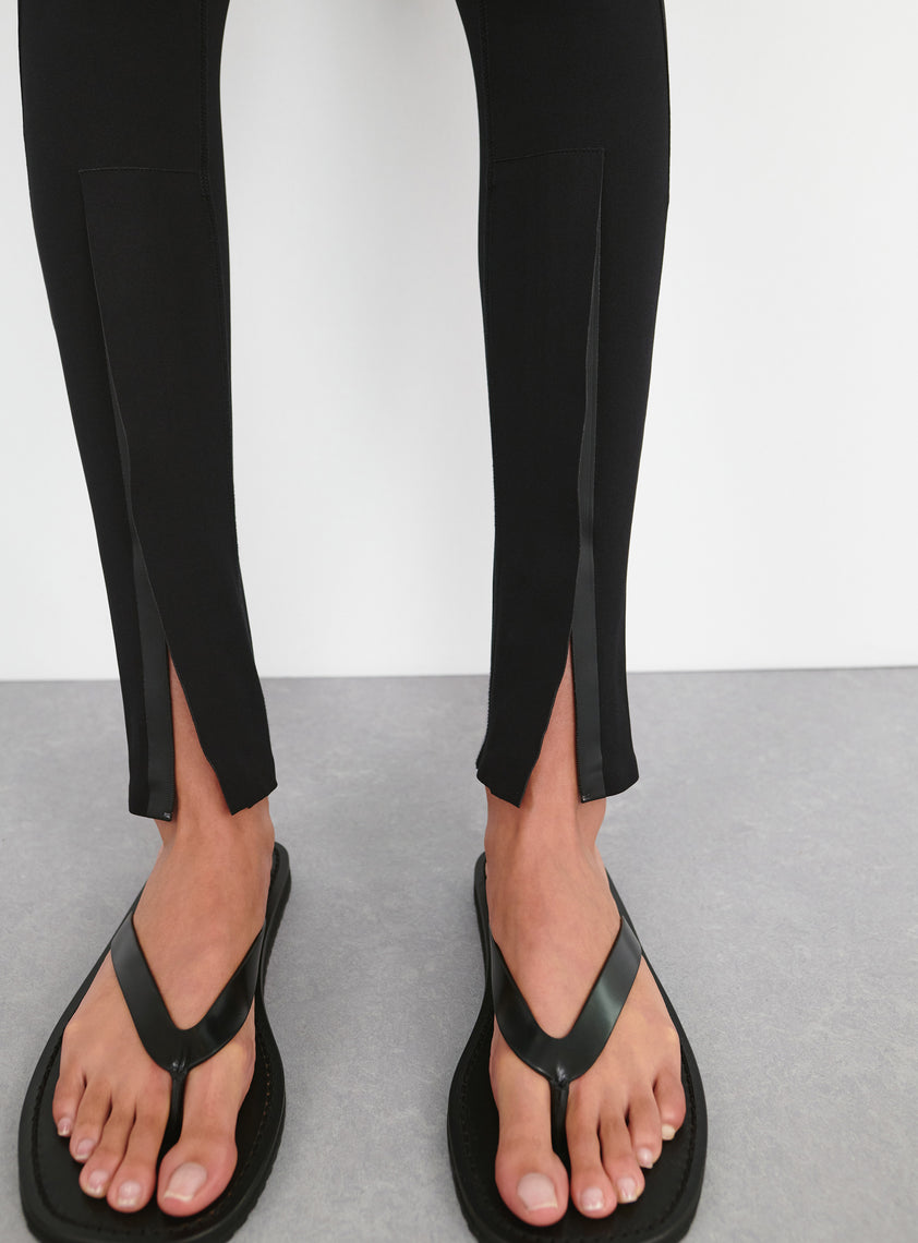 Opaque Front Zip Legging