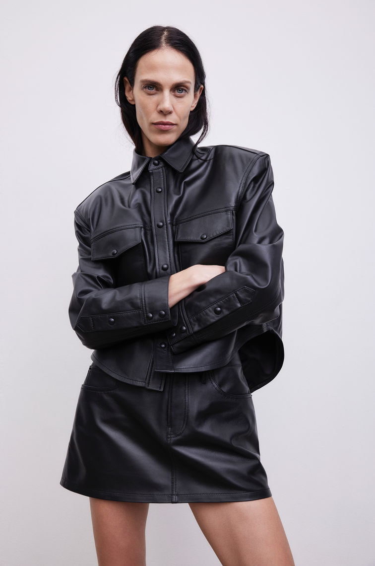 Leather Shirt Jacket