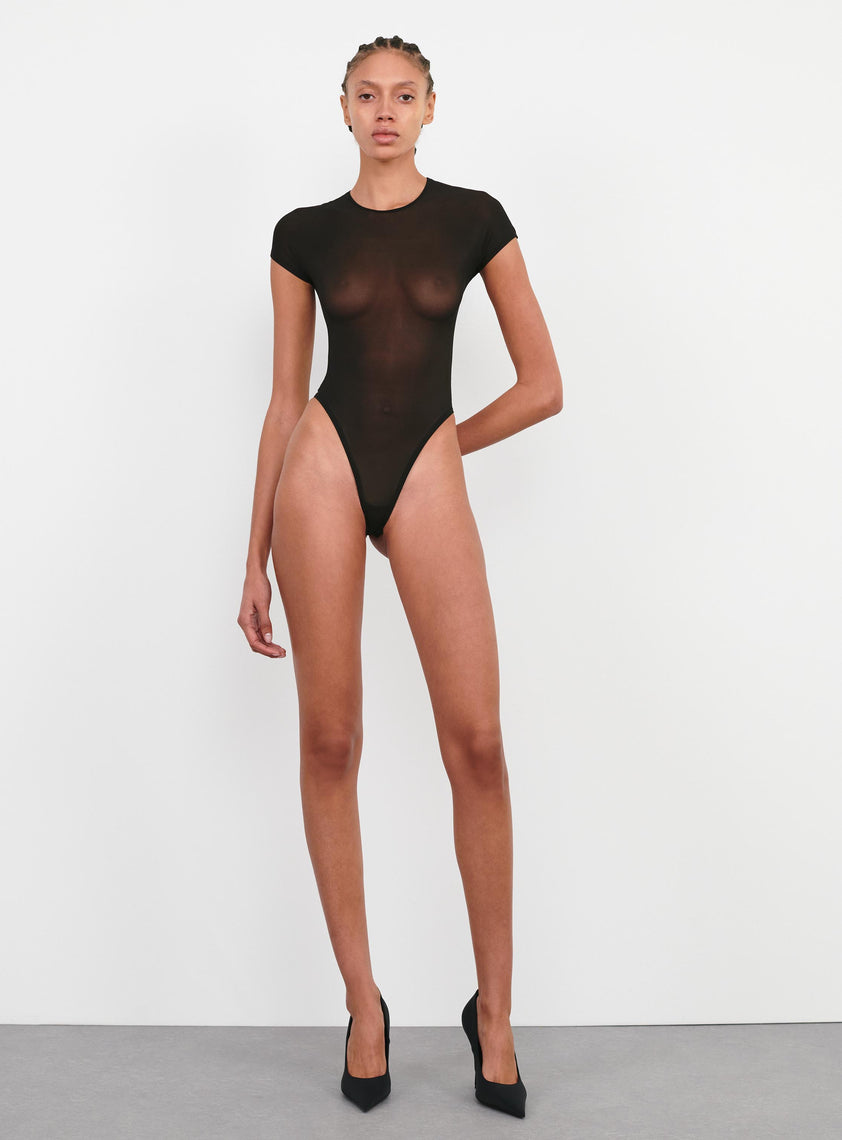 Sheer Cap Sleeve Bodysuit