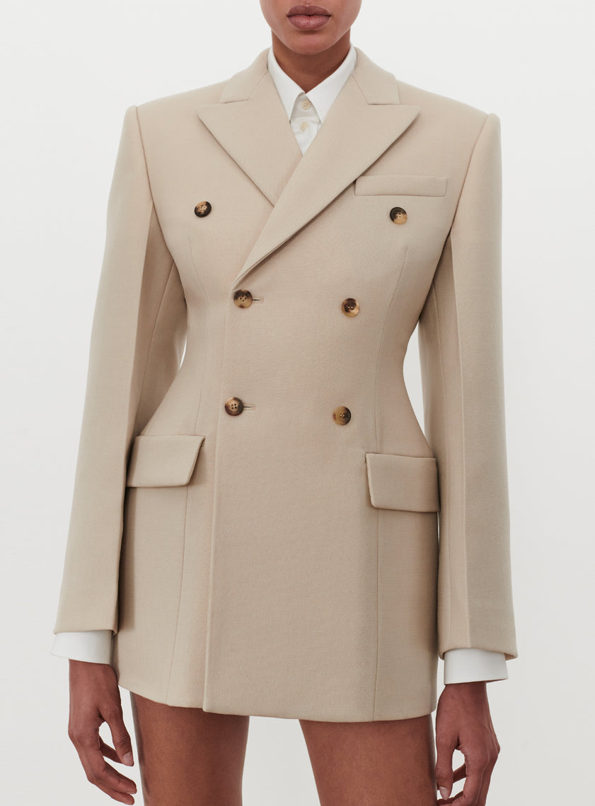 New Double Breasted Contour Blazer