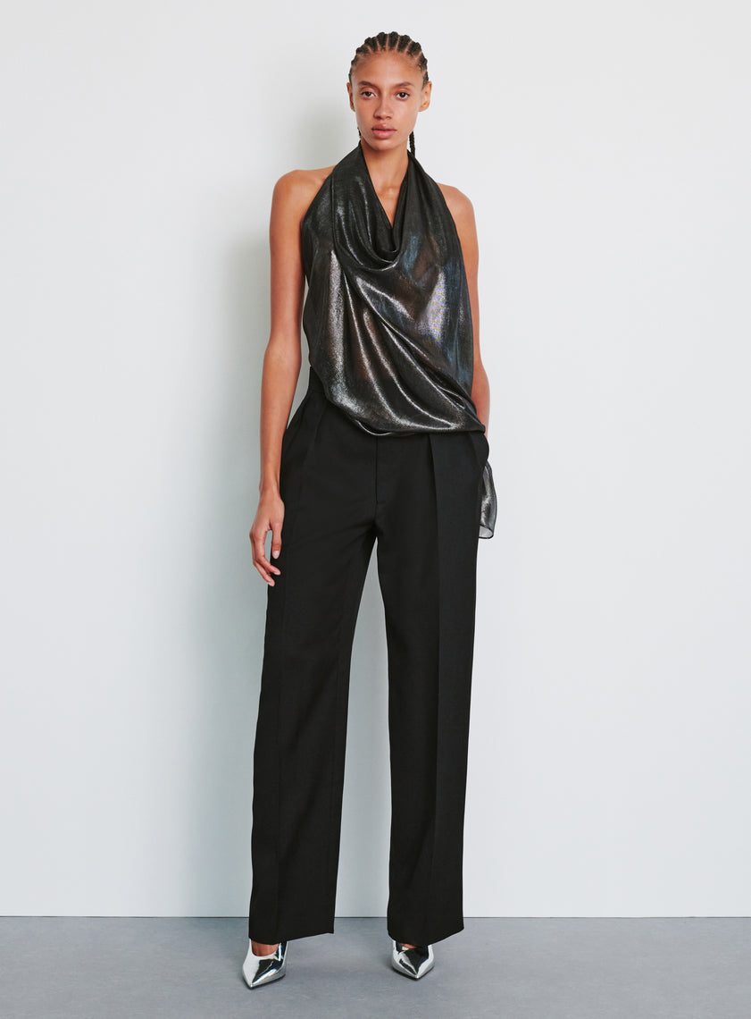 Metallic Halter Blouse