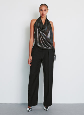 Metallic Halter Blouse