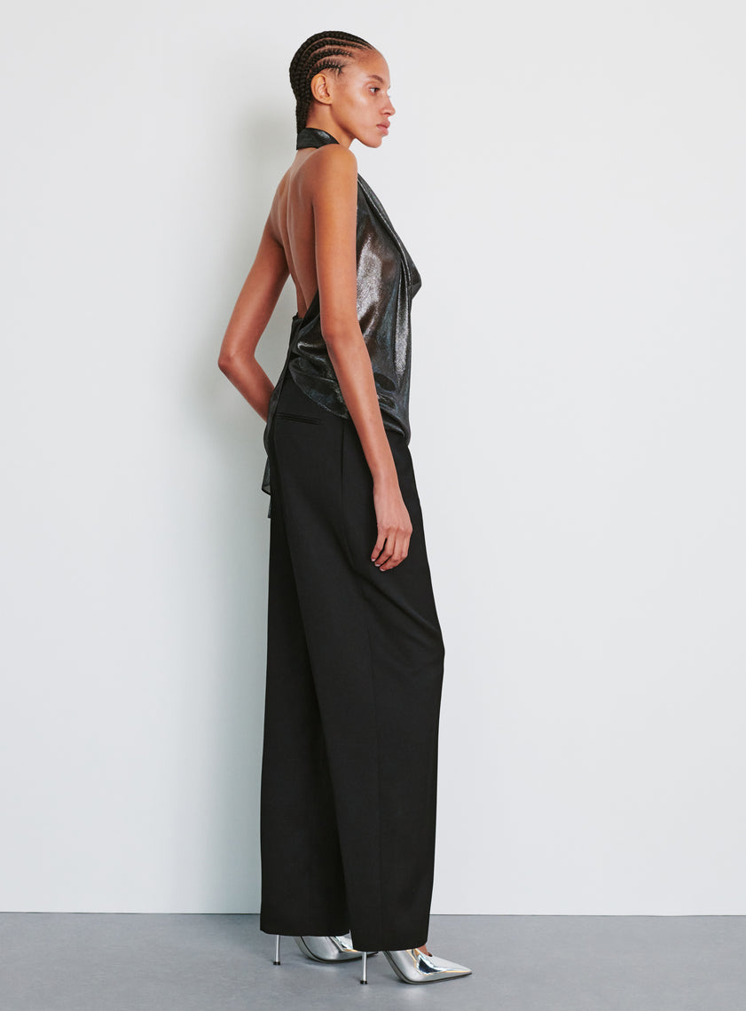 Metallic Halter Blouse