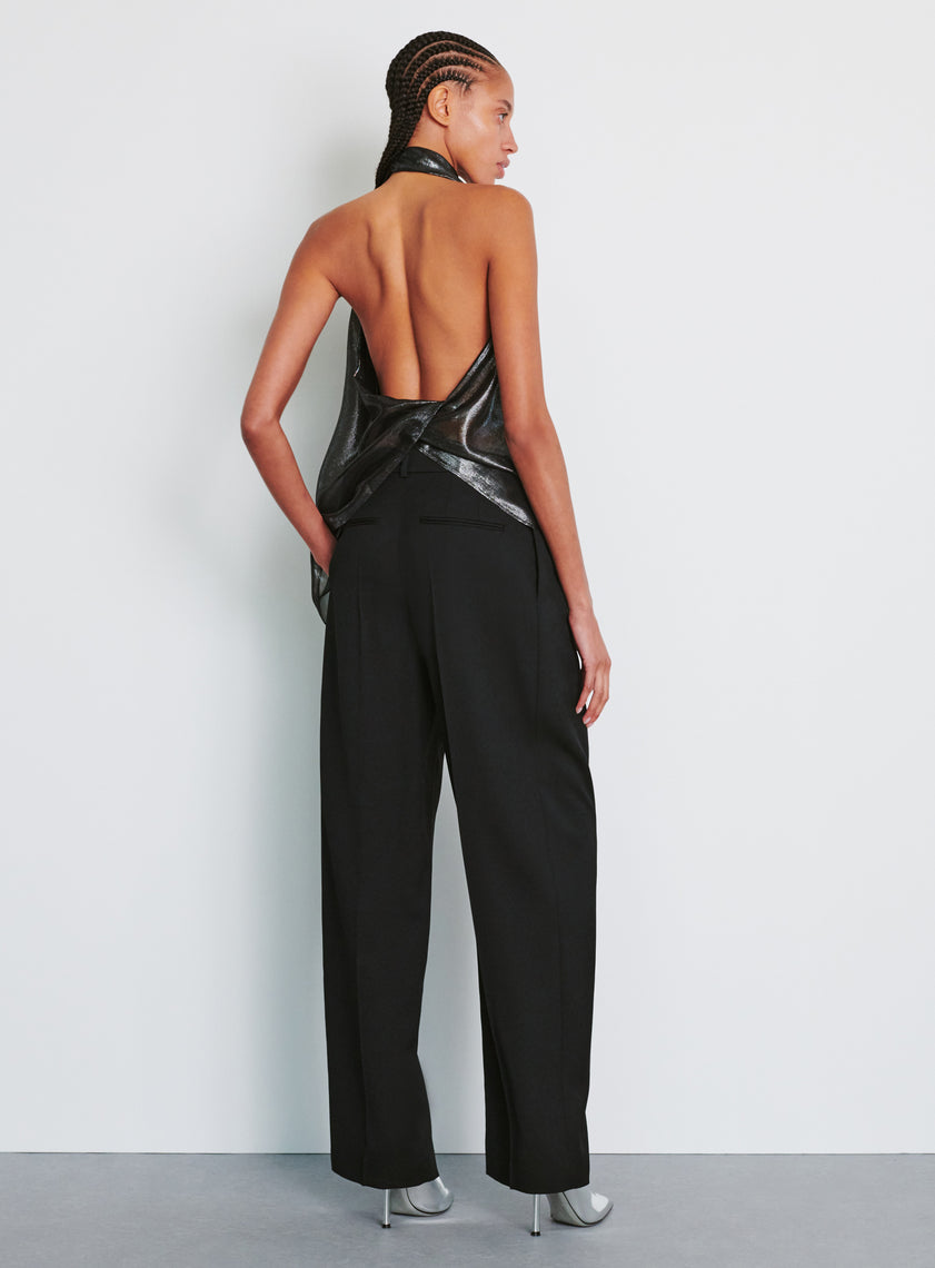 Metallic Halter Blouse