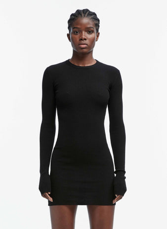 Ribbed Long Sleeve Dress Mini