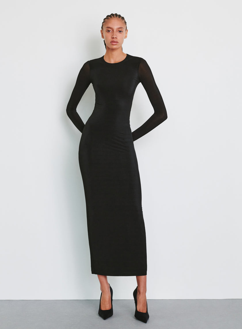 Sheer Dress Midi Black / XL